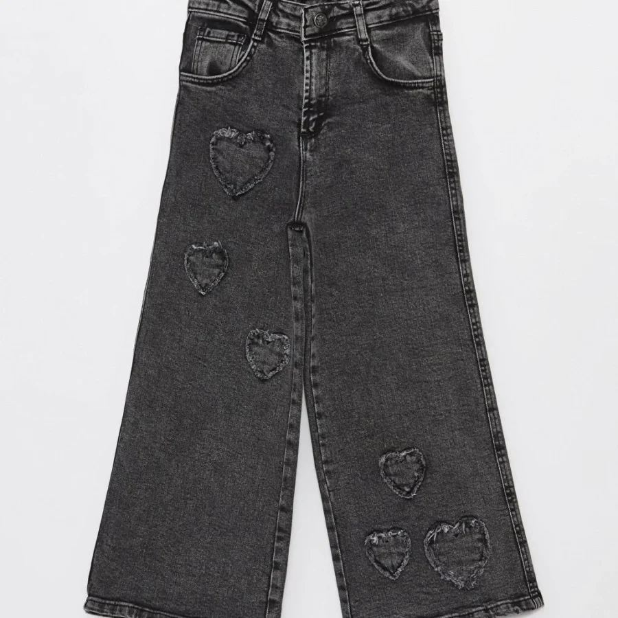 Heart Detail Black Jean